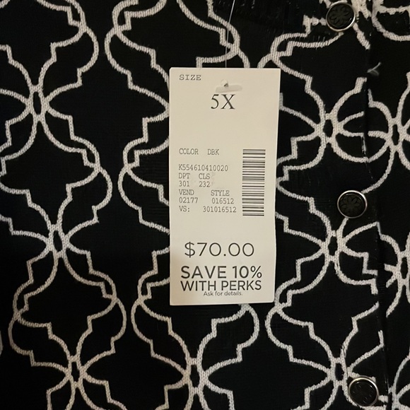 🖤”Final Sale”Nwt Gorgeous Black & white button up lightweight cardigan size 5 X - Picture 4 of 5